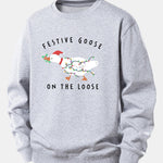 Christmas Goose Print Relax Fit Sweatshirt