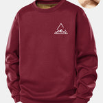 Mountain Print Teddy Fleece Lined Sweatshirt