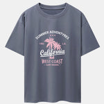 California Palm Tree Print Drop Shoulder Oversize T-Shirt