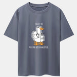 Funny Doctor Goose Print Drop Shoulder Oversize T-Shirt