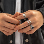 Simple fashion punk ring 4Pcs/set