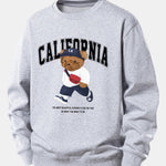 California Fashion Bear Print Relax Fit Sweatshirt