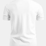 Muscle Fit Ribbed Button Up Shirt