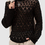 Men's sexy hollow bottoming thin sweater