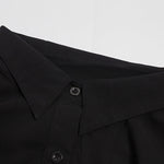 Men's black see-through loose casual short-sleeved shirt