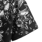 Skull Floral Print Button Up Shirt