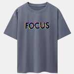 Focus Glitch Print Drop Shoulder Oversize T-Shirt