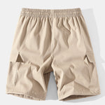 3 Pieces Solid Color Cargo Drawstring Shorts