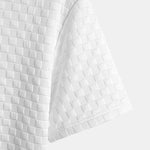 Checkerboard Jacquard  Arc Hem Hooded T-Shirt