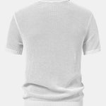 Eyelet Zip Up Knit Polo Shirt