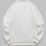 Men's rose letter print pullover crew neck sweatshirt