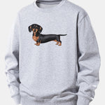 Dachshund Print Relax Fit Sweatshirt