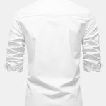 Long Sleeve Linen Cotton Blend Shirt With Pocket