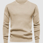 Men's waffle texture solid color casual sweatshirt