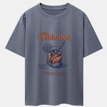 Vintage Whiskey Print Drop Shoulder Oversize T-Shirt