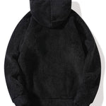 Letter Embroidery Teddy Half-Zip Hoodie