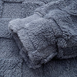 3 Pieces Relax Fit Checkerboard Teddy Hoodie