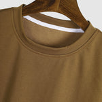 Men's solid color pique texture round neck short-sleeved T-shirt