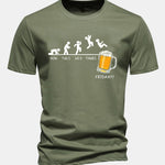 Regular Fit Beer Weekly Evolution Print Cotton T-Shirt