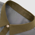 Men's Color Block Patchwork Casual Button-Down Long Sleeve Shirt