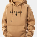 Blessed Print Drawstring Hoodie
