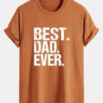 Regular Fit Best Dad Ever Print Cotton T-Shirt