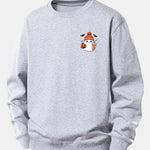 Halloween Ghost Pumpkin Print Relax Fit Sweatshirt