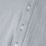 Men's Cotton Linen Textured Half Placket Short Sleeve Shirt
