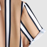 Men's Striped Print Button Casual Short Sleeve Shirt
