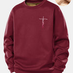 Faith Print Teddy Fleece Lined Sweatshirt