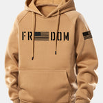 American Freedom Print Drawstring Hoodie