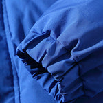 Men's solid color fleece-lined stand collar warm puffer jacket