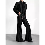 Slim Draped Straight Slight Flare Suit Pants