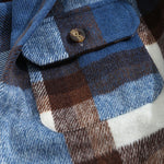 Men's Wool Blend Plaid Lapel Shirt Jacket