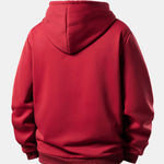 Smiley Face Print Teddy Fleece Lined Drawstring Hoodie