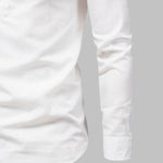 Men's Solid Color Cotton Linen Stand Collar Shirt