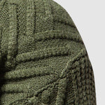 Men's solid color half turtleneck casual jacquard sweater