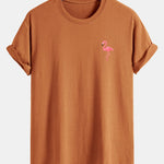 Regular Fit Flamingo Print Cotton T-Shirt