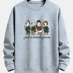Halloween Horror Goose Print Relax Fit Sweatshirt