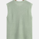 Waffle Knit Wide Strap Sleeveless T-Shirt