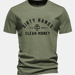 Regular Fit Dirty Hands Clean Money Print Cotton T-Shirt