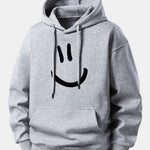 Smiley Face Print Relax Fit Hoodie