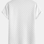 Checkerboard Jacquard  Arc Hem T-Shirt