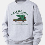 Car Christmas Tree Print Relax Fit Sweatshirt