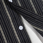 Men's Vintage Striped Buttoned Casual Long Sleeve Shirt