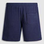 Men's pleated textured solid color short sleeve set