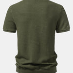 Short Sleeve Waffle Ribbed Hem T-Shirt