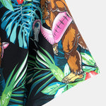 Tropical Flamingo Bigfoot Print Button Up Shirt