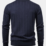 Stripe Jacquard Crew Neck Sweater