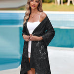 Zeagoo Women Lace Crochet Coverups Open Front Cardigan Sheer Cover Up 3/4 Sleeve Kimono (US Only)